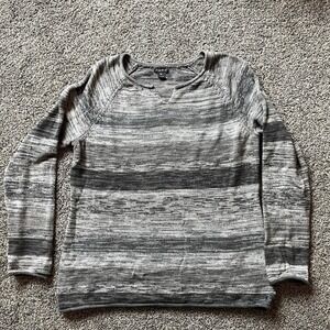 Eddie Bauer Sweater Womens Large Heathered Gray Long Sleeve Cotton Knit